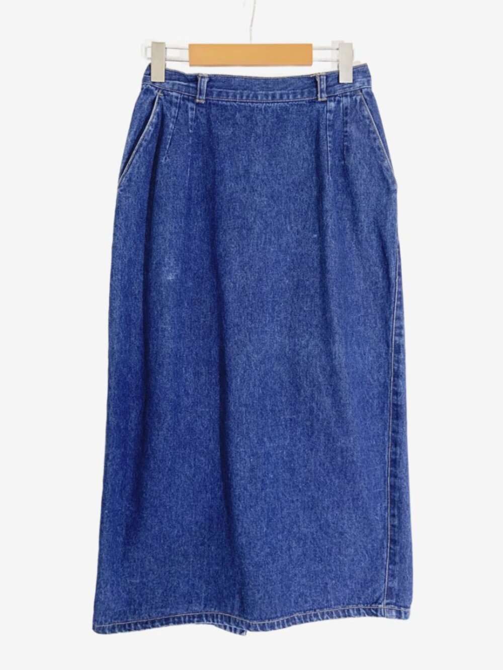 Vintage Dark Denim Maxi Skirt / Column Skirt / size Small